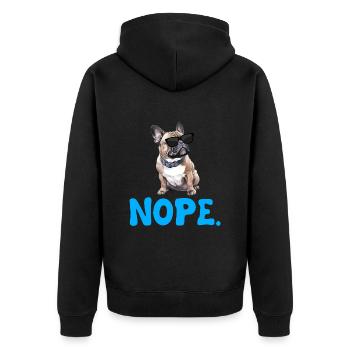 Bouledogue français Stur NOPE Frenchie - Veste à capuche bio Premium Unisexe - noir - Dos - Nico (187cm)
