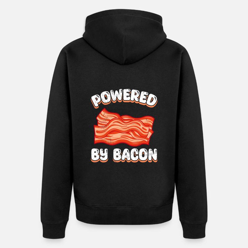 Viande POWERED BY BACON Fun - Veste à capuche bio Premium Unisexe - noir