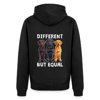 Chiens labrador LABRADOR DIFFÉRENTS MAIS ÉGAUX - Veste à capuche bio Premium Unisexe - noir - Dos - Nico (187cm)