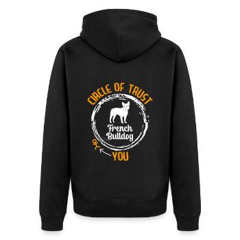 Bouledogue français CERCLE DE CONFIANCE Sture - Veste à capuche bio Premium Unisexe - noir - Dos - Nico (187cm)