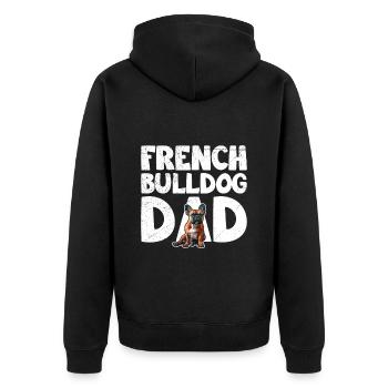Frenchie Dad French Bulldog Dad Französische - Veste à capuche bio Premium Unisexe - noir - Dos - Nico (187cm)