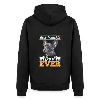 Bouledogue français MEILLEUR PAPA FRENCHIE DE TOUS LES TEMPS - Veste à capuche bio Premium Unisexe - noir - Dos - Nico (187cm)