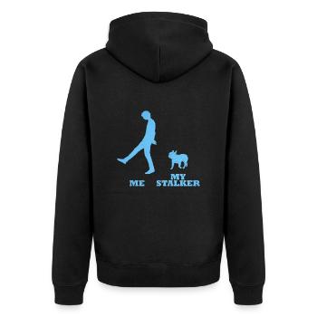 Propriétaire des Bulldogs ME MY STALKER Français - Veste à capuche bio Premium Unisexe - noir - Dos - Nico (187cm)