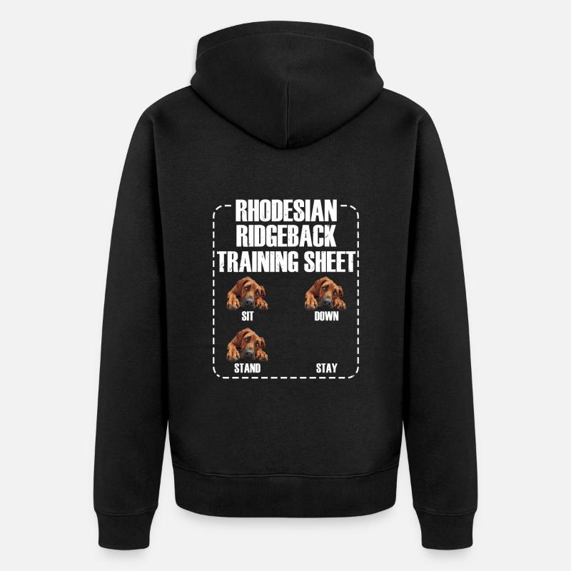 RHODESIAN RIDGEBACK TRAINING SHEET Ridgeback - Unisex Premium Bio Zip Hoodie - Schwarz