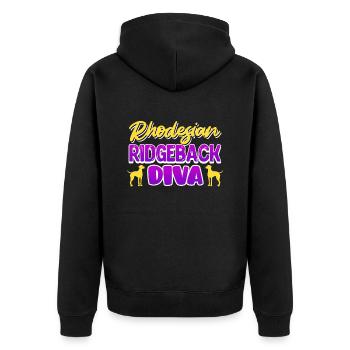 RHODESIAN RIDGEBACK DIVA Ridgeback Women - Unisex Premium Organic Zip Hoodie - black - Back - Nico (187cm)