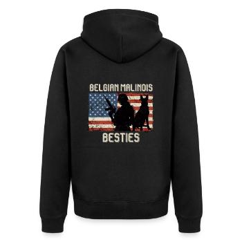 Malinois USA BELGIAN MALINOIS BESTIES America - Veste à capuche bio Premium Unisexe - noir - Dos - Nico (187cm)
