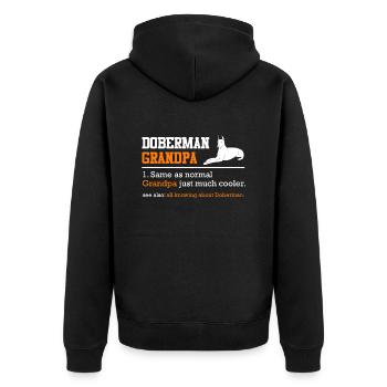 DOBERMAN GRANDPA Propriétaire de chien Dobie Drôle - Veste à capuche bio Premium Unisexe - noir - Dos - Nico (187cm)