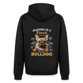 Anatomie Bouledogue Français Propriétaire Drôle - Veste à capuche bio Premium Unisexe - noir - Dos - Nico (187cm)