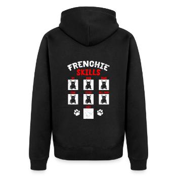 Frenchie Skills Bouledogue Français Drôle - Veste à capuche bio Premium Unisexe - noir - Dos - Nico (187cm)