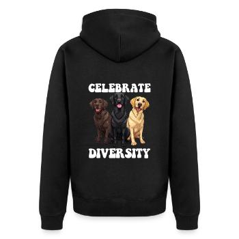 Labrador Dogs CÉLÉBREZ LA DIVERSITÉ Labrador Retriever - Veste à capuche bio Premium Unisexe - noir - Dos - Nico (187cm)