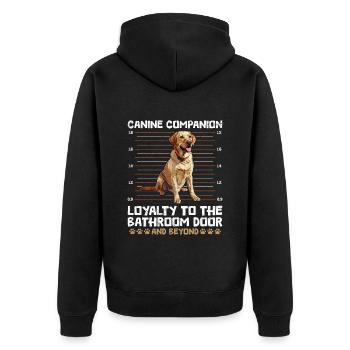 Labrador Besitzer Canine Companion Loyality - Unisex Premium Bio Zip Hoodie - Schwarz - Hinten - Nico (187cm)