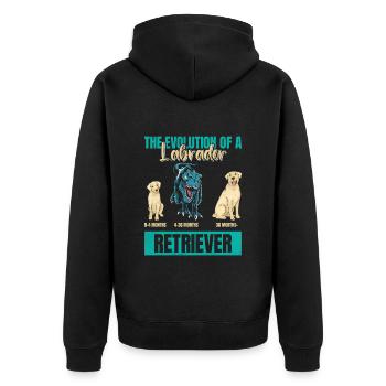 EVOLUTION OF A LABRADOR RETRIEVER Besitzer - Unisex Premium Bio Zip Hoodie - Schwarz - Hinten - Nico (187cm)