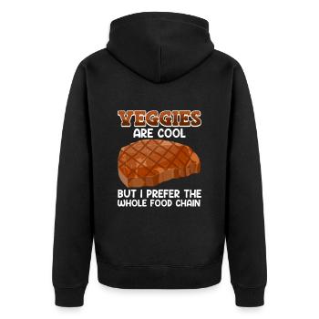 LES LÉGUMES SONT COOL MAIS JE PRÉFÈRE TOUTE LA CHAÎNE ALIMENTAIRE - Veste à capuche bio Premium Unisexe - noir - Dos - Nico (187cm)