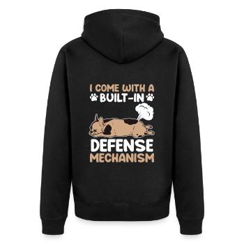 Le bouledogue français est livré avec une défense intégrée - Veste à capuche bio Premium Unisexe - noir - Dos - Nico (187cm)