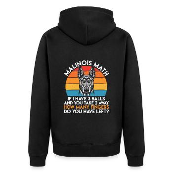MALINOIS MATH COMBIEN DE DOIGTS VOUS RESTE-T-IL - Veste à capuche bio Premium Unisexe - noir - Dos - Nico (187cm)