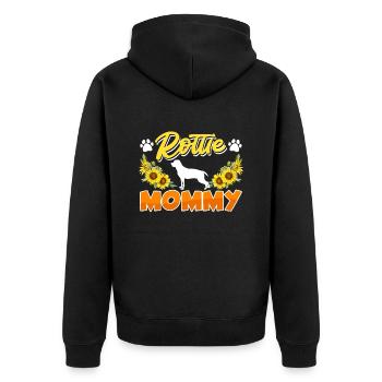 ROTTIE MOMMY Rottweiler Besitzer Rottweiler - Unisex Premium Bio Zip Hoodie - Schwarz - Hinten - Nico (187cm)
