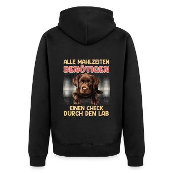 Labrador Fan TOUTES LES COLLATIONS NÉCESSITENT L’APPROBATION DU LABORATOIRE - Veste à capuche bio Premium Unisexe - noir - Dos - Nico (187cm)