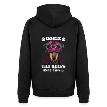 DOBIE LE MEILLEUR AMI DE LA FILLE Propriétaire de doberman - Veste à capuche bio Premium Unisexe - noir - Dos - Nico (187cm)