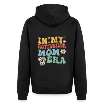 Rottweiler IN MY ROTTWEILER MOM ERA Hundebesitzer - Unisex Premium Bio Zip Hoodie - Schwarz - Hinten - Nico (187cm)