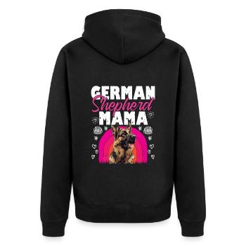 Hundemama GERMAN SHEPHERD MOM Hundebesitzerin - Unisex Premium Bio Zip Hoodie - Schwarz - Hinten - Nico (187cm)