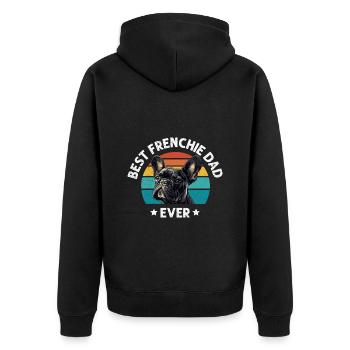 Bouledogue français MEILLEUR FRENCHIE DAD DE TOUS LES TEMPS - Veste à capuche bio Premium Unisexe - noir - Dos - Nico (187cm)