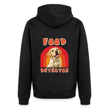 Labrador Liebhaber FOOD DETECTOR Lustig Labrador - Unisex Premium Bio Zip Hoodie - Schwarz - Hinten - Nico (187cm)