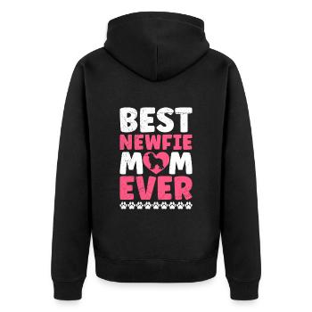 Maman chien MEILLEURE MAMAN NEWFIE DE TOUS LES TEMPS Terre-Neuve - Veste à capuche bio Premium Unisexe - noir - Dos - Nico (187cm)