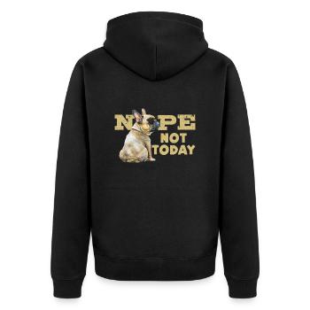 Bouledogue français Stur NOPE PAS AUJOURD’HUI Drôle - Veste à capuche bio Premium Unisexe - noir - Dos - Nico (187cm)