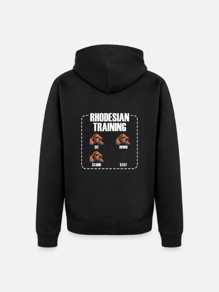 Rhodesian træning Rhodesian Ridgeback ejer - Premium økologisk unisex-hættejakke - sort