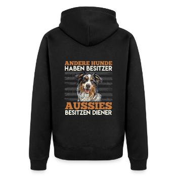 Aussie OTHER DOGS HAVE OWNERS AUSSIES HAVE - Unisex Premium Organic Zip Hoodie - black - Back - Nico (187cm)