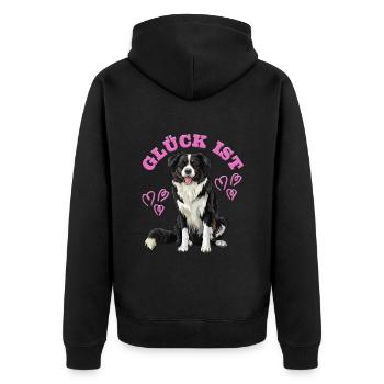 Propriétaire de Border Collie LA CHANCE EST BORDER COLLIE - Veste à capuche bio Premium Unisexe - noir - Dos - Nico (187cm)