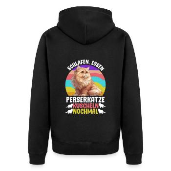 Chat persan DORMIR MANGER CHAT PERSAN CÂLINS - Veste à capuche bio Premium Unisexe - noir - Dos - Nico (187cm)
