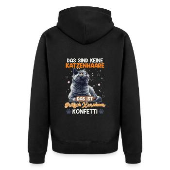 British Shorthair NO HAIR BRITISH SHORTHAIR - Unisex Premium Organic Zip Hoodie - black - Back - Nico (187cm)