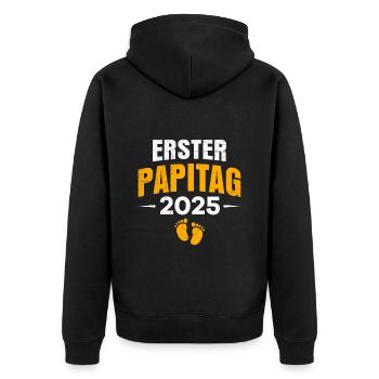 First Father's Day Soon Dad 1st Father's Day Future - Unisex Premium Organic Zip Hoodie - black - Back - Nico (187cm)