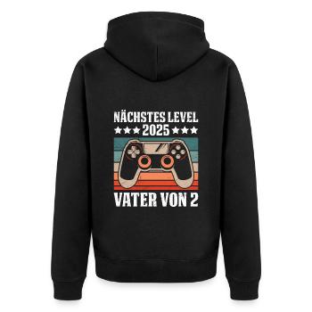 Futur père NEXT LEVEL 2025 PÈRE DE 2 - Veste à capuche bio Premium Unisexe - noir - Dos - Nico (187cm)
