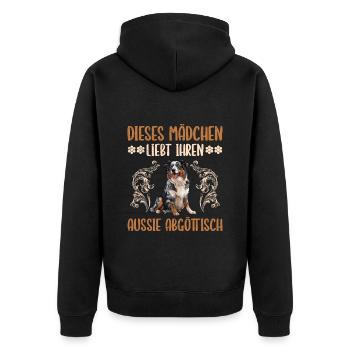 Berger australien CETTE FILLE L’AIME - Veste à capuche bio Premium Unisexe - noir - Dos - Nico (187cm)