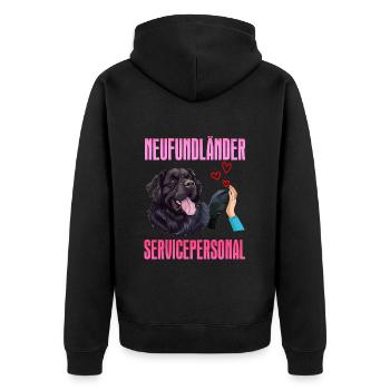 Newfie Owner NEWFOUNDLAND SERVICE STAFF - Unisex Premium Organic Zip Hoodie - black - Back - Nico (187cm)
