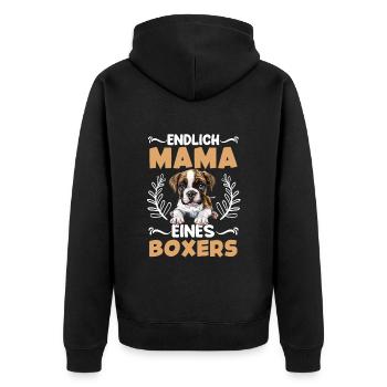 Maman Chien ENFIN MAMAN D’UN BOXER ALLEMAND - Veste à capuche bio Premium Unisexe - noir - Dos - Nico (187cm)
