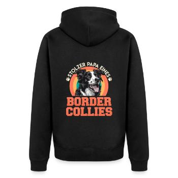 Border Collie FIER PAPA D’UN BORDER COLLIE - Veste à capuche bio Premium Unisexe - noir - Dos - Nico (187cm)