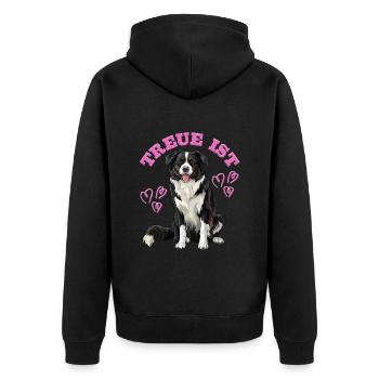 Dog Mom FIDELITY IS BORDER COLLIE Dog Owner - Unisex Premium Organic Zip Hoodie - black - Back - Nico (187cm)