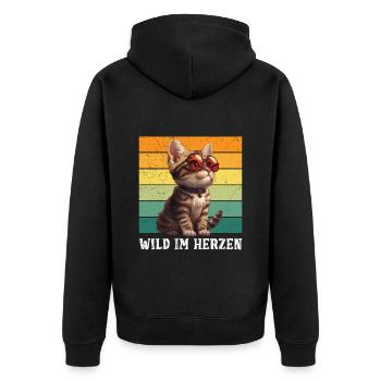 Chats du Bengale SAUVAGE DANS LE CŒUR Chats du Bengale - Veste à capuche bio Premium Unisexe - noir - Dos - Nico (187cm)