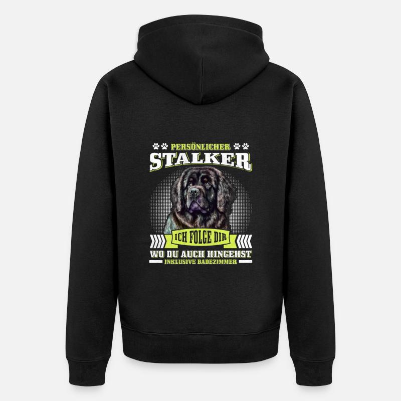 Newfie PERSONAL STALKER Drôle Terre-Neuve - Veste à capuche bio Premium Unisexe - noir