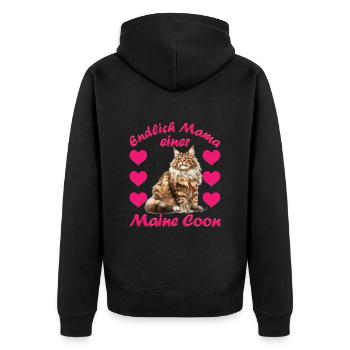 Maine Coon ENFIN MAMAN D’UN MAINE COON Drôle - Veste à capuche bio Premium Unisexe - noir - Dos - Nico (187cm)