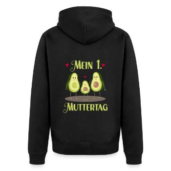 Mother-to-be 1st Mother's Day Soon Mom - Unisex Premium Organic Zip Hoodie - black - Back - Nico (187cm)
