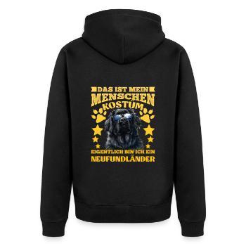 Newfie C’EST MON COSTUME HUMAIN JE SUIS UN - Veste à capuche bio Premium Unisexe - noir - Dos - Nico (187cm)