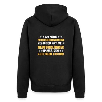 Newfie LÀ OÙ MES COMPÉTENCES HUMAINES ÉCHOUENT DRÔLE - Veste à capuche bio Premium Unisexe - noir - Dos - Nico (187cm)