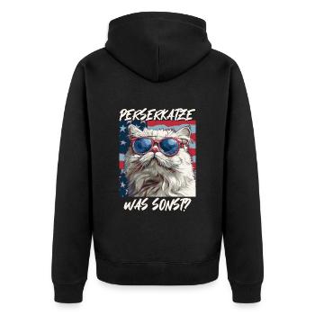 CHAT PERSAN QUOI D’AUTRE ? Chats persans cool - Veste à capuche bio Premium Unisexe - noir - Dos - Nico (187cm)