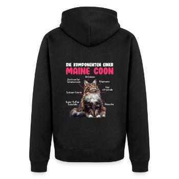Maine Coon Cats COMPONENTS OF A MAINE COON - Unisex Premium Organic Zip Hoodie - black - Back - Nico (187cm)