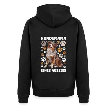 CHIEN MAMAN D’UN AUSTRALIEN Propriétaire Australien - Veste à capuche bio Premium Unisexe - noir - Dos - Nico (187cm)