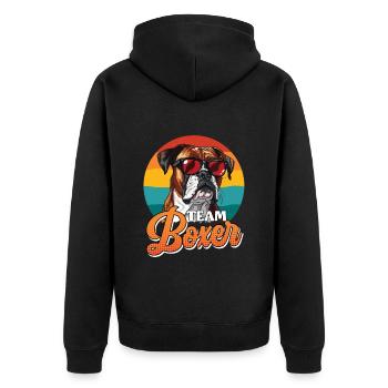 BOXER TEAM Propriétaire d’un chien boxer allemand - Veste à capuche bio Premium Unisexe - noir - Dos - Nico (187cm)